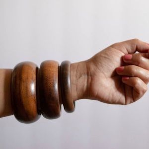 BUNDLE OF 3 WOODEN BANGLE BRACELETS